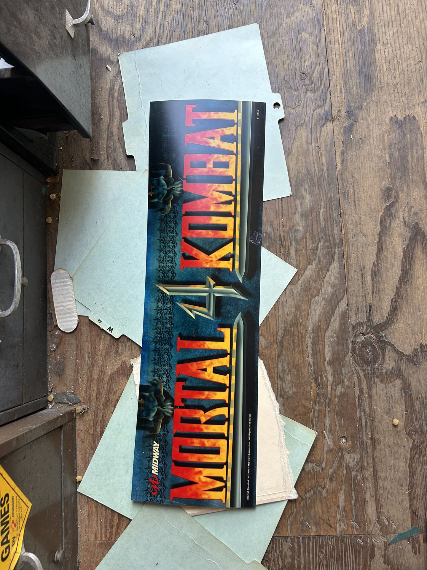 Mortal Kombat 4 Original Translight Arcade Marquee Midway Part