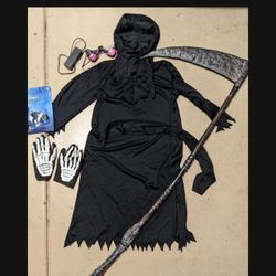 Kids Full Reaper Costume + All Accessories 