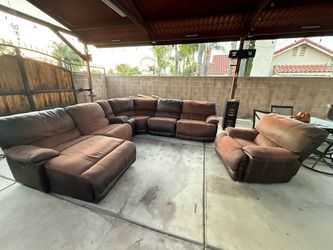Brown couch set
