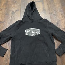Mens Black Hurley Hoodie Sweater Size Large #21