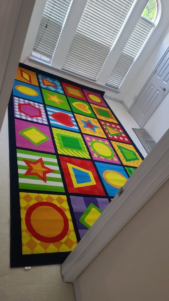 Children Playroom Rug Learning Shapes