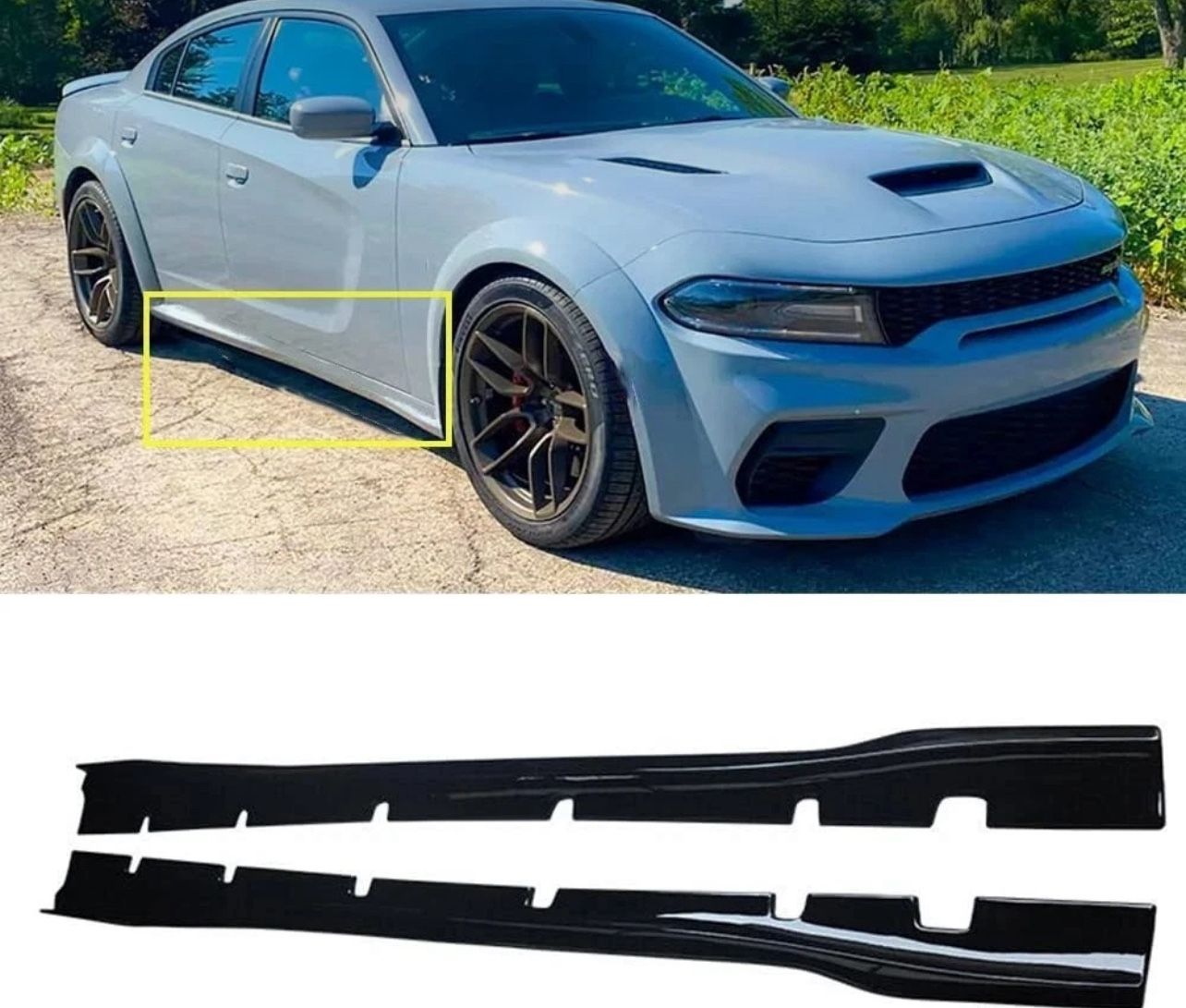 Side Skirts Body Kit Rocker Panel For Dodge For Charger 2015-2023 Black Pair