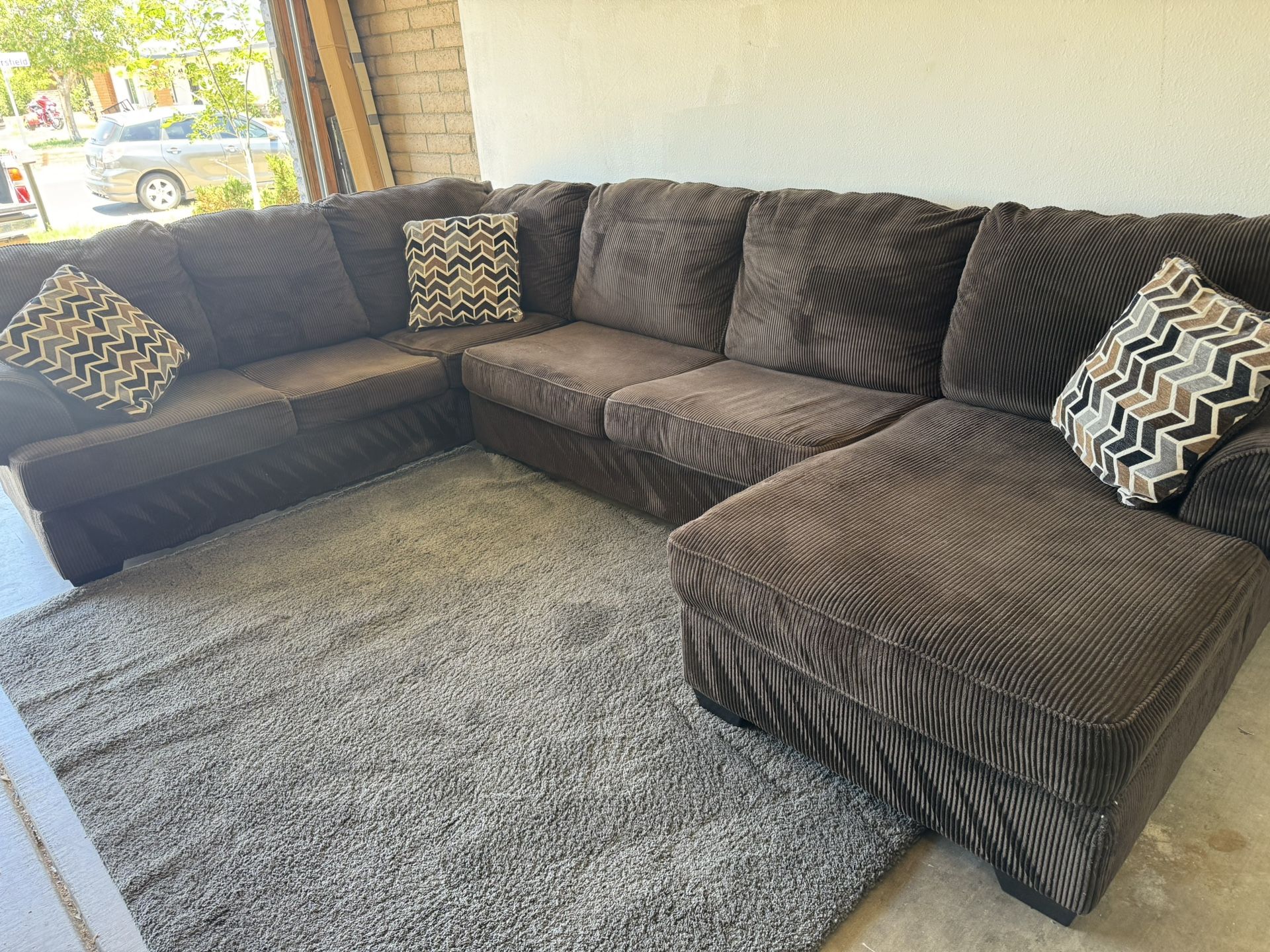 Brown Sectional Sofa Couch Sala