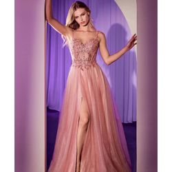 Rose Gold Ladivine Cinderella Evening Gown Size 12