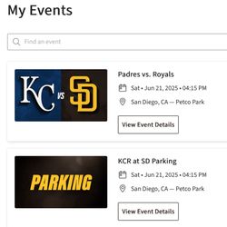 3 PADRES/  ROYALS TICKETS,  SATURDAY 6/21  SEC 205, WITH PARKING