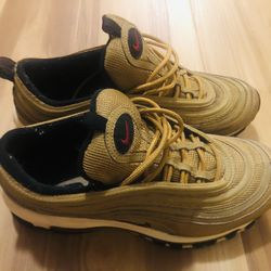 Nike Air Max 97 OG Metallic Gold 2017- 885691-700-Size 9.5 GC-Shows Wear