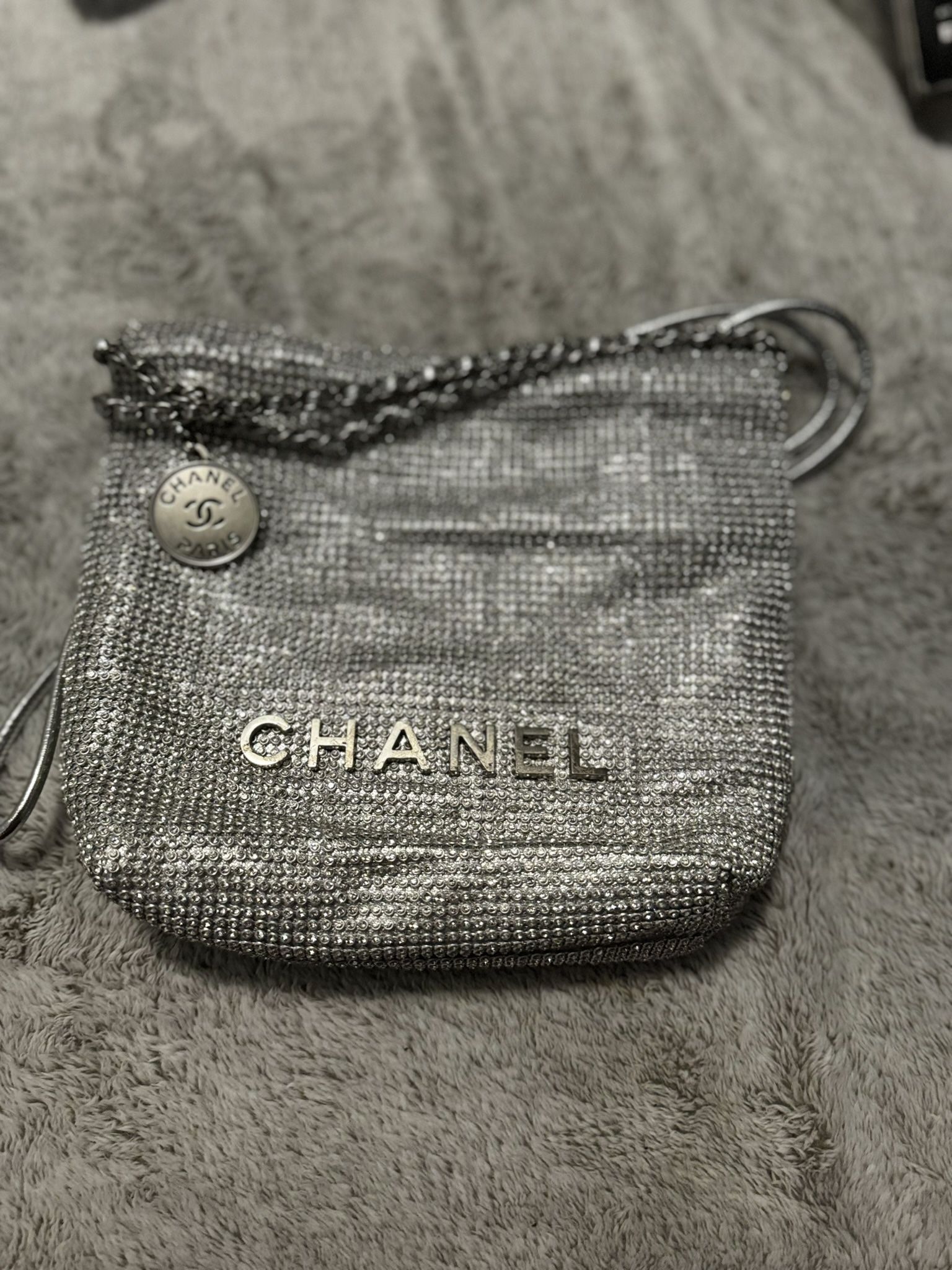 AUTHENTIC CHANEL Mini 22 Evening Crystal Bag