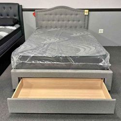 Brand new king size grey storage bed frame. 