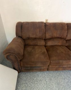 Brown suede couch