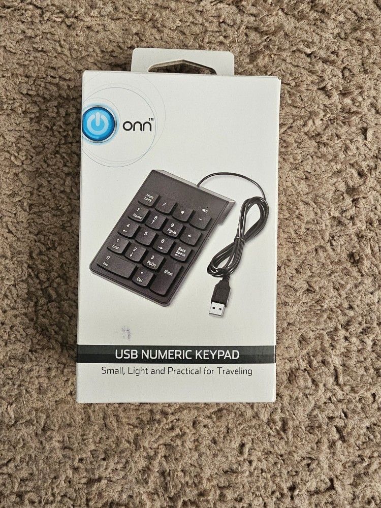 Onn ONA19HO044 USB Wired 18 Numeric Keypad Keyboard for Laptop, Notebook, PC, Personal Computer