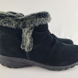 Khombu Women Bonnie Suede Winter Snow Boots Black Size 8 New