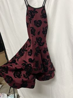 Red/ Black Velvet Roses Dress