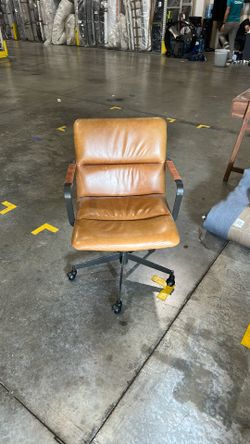 Office Chair - Great Condition - Brown Leather - 15$
