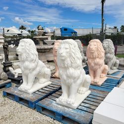 Concrete Lion Stone Large Statue / Cement Garden Lions