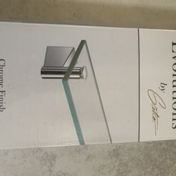 NEW Unopened Box- Bleu Glass Shelf Chrome Finish