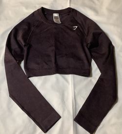 GYMSHARK CROP LONG SLEEVE TOP SIZE S