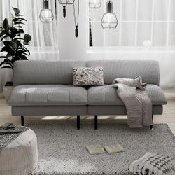 70" Futon Sofa Bed, 4 in 1 Multi-Function Couch Sleeper with Adjustable Backrest, Modern Convertible Futon, Recliner Small Loveseat for Living Room, D