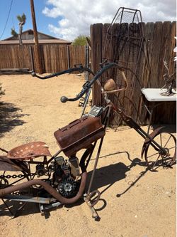 Handmade metal yard art