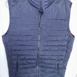 Men’s Puffer Vest Jacket, Gap, Size Large, Navy Blue