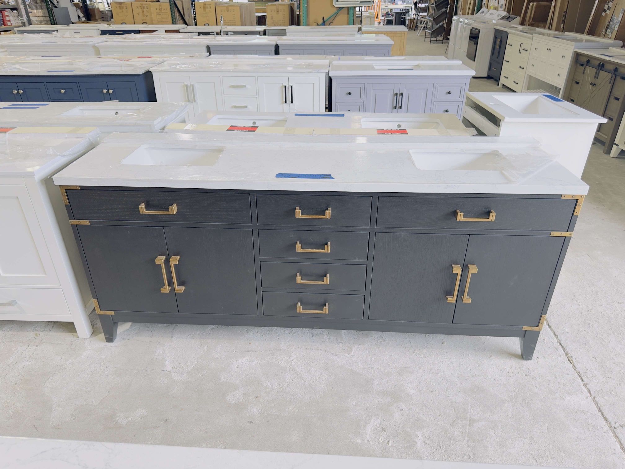 80” Beautiful Bathroom Vanity in Black, double sink soft close solid wood $1,199,All Products : American Fashion Style Bags On Sale