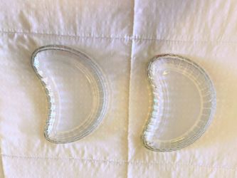 Fostoria Glass (2) Crescent shape Salad Plates