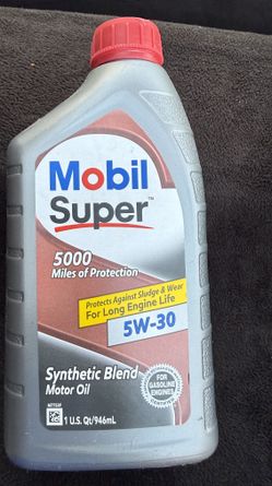 Mobil Super 5000 5W-30 Synthetic Blend Motor Oil 1 Quart