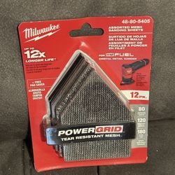Milwaukee Assorted Mesh Sanding Sheets 12pk