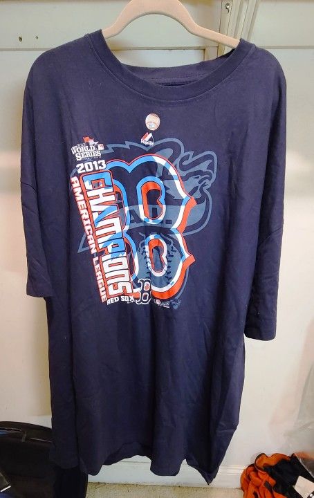MAJESTIC 2013 WORLD SERIES BOSTON RED SOX NAVY T-SHIRT SIZE 5 XL