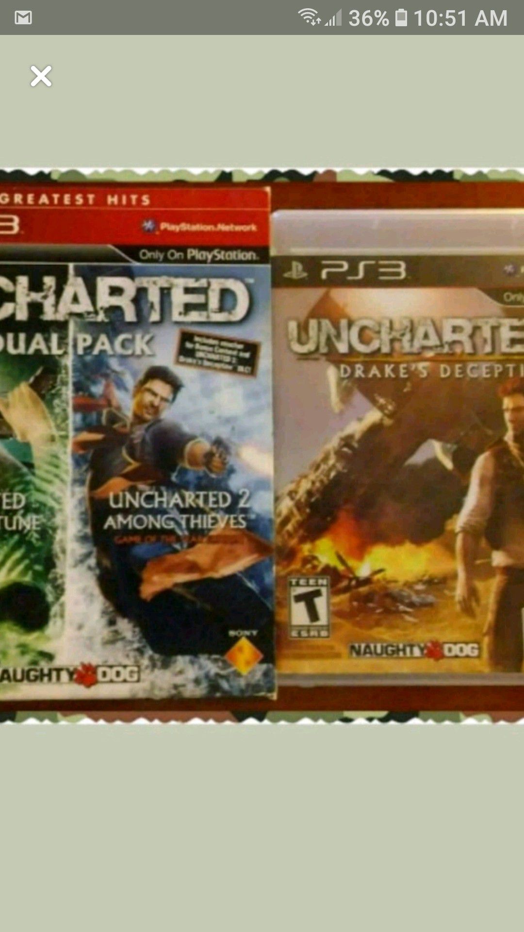 (2) Unchartered PS3 games