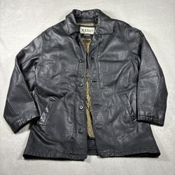 Wilsons leather jacket M Julian Men’s M black button up thinsulate lined Vintage