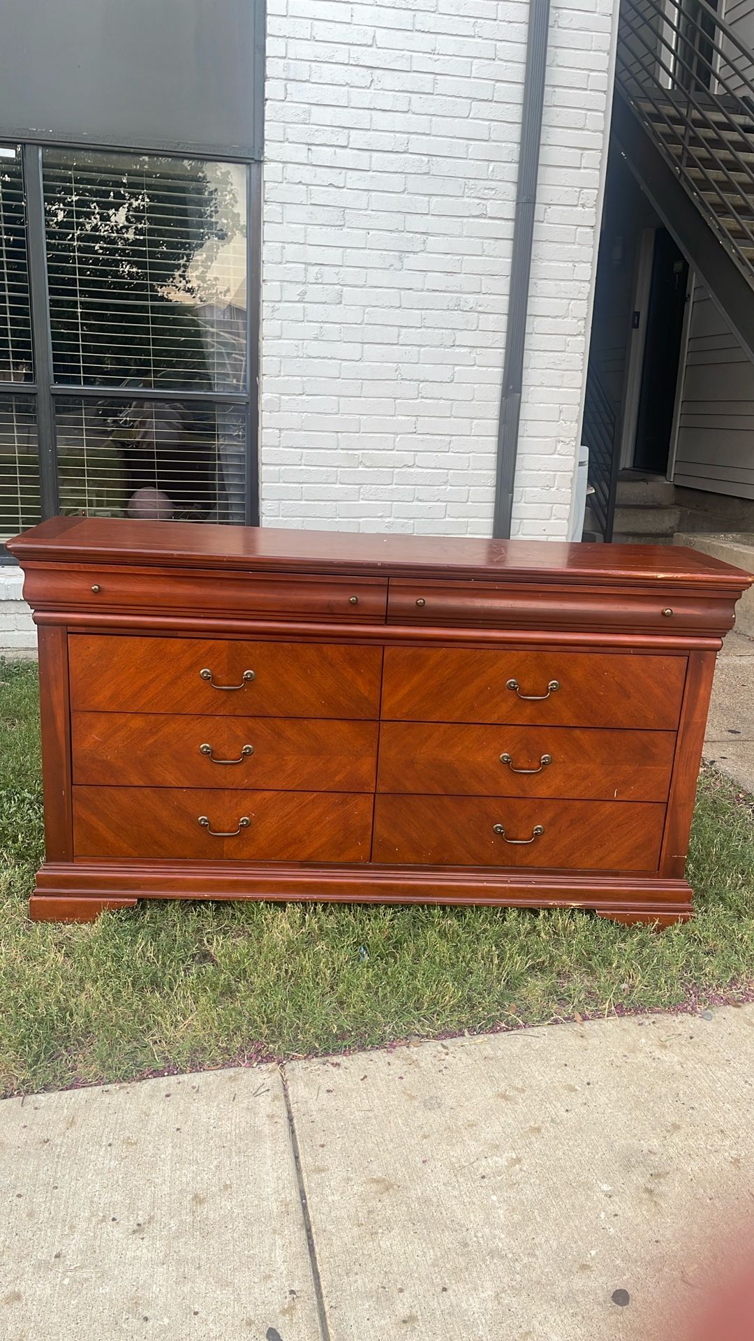 Brown Dresser With Mirror