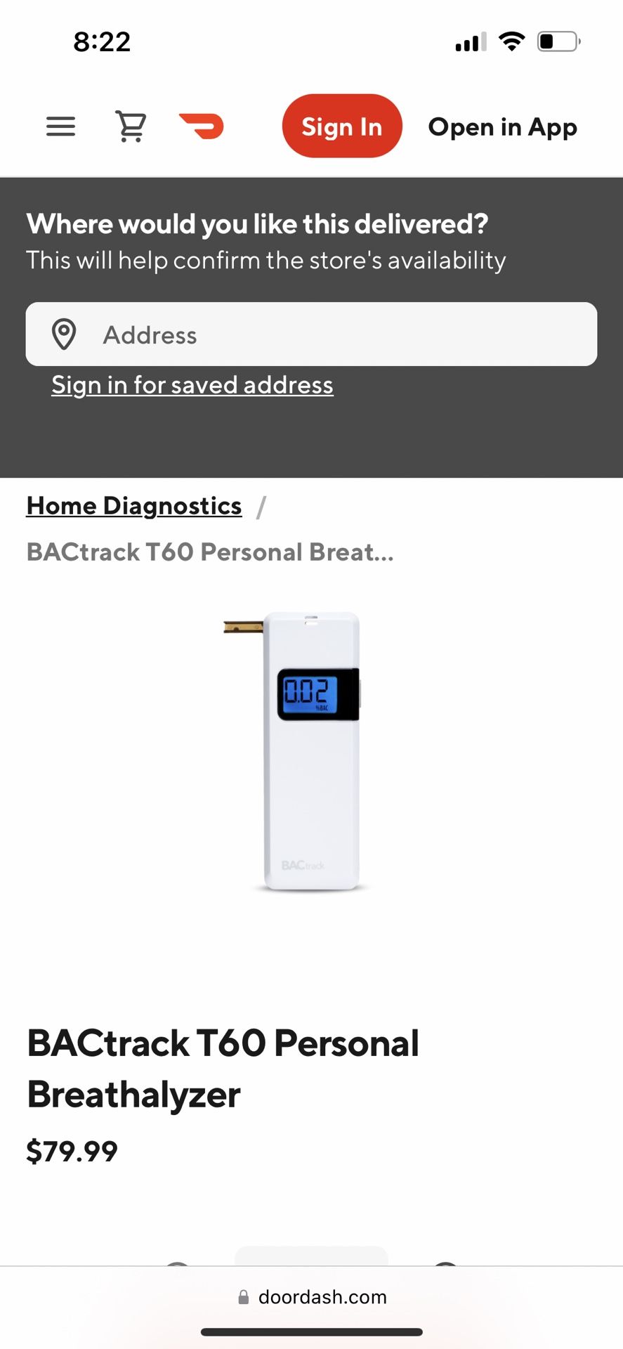 New In Box Breathalyzer 