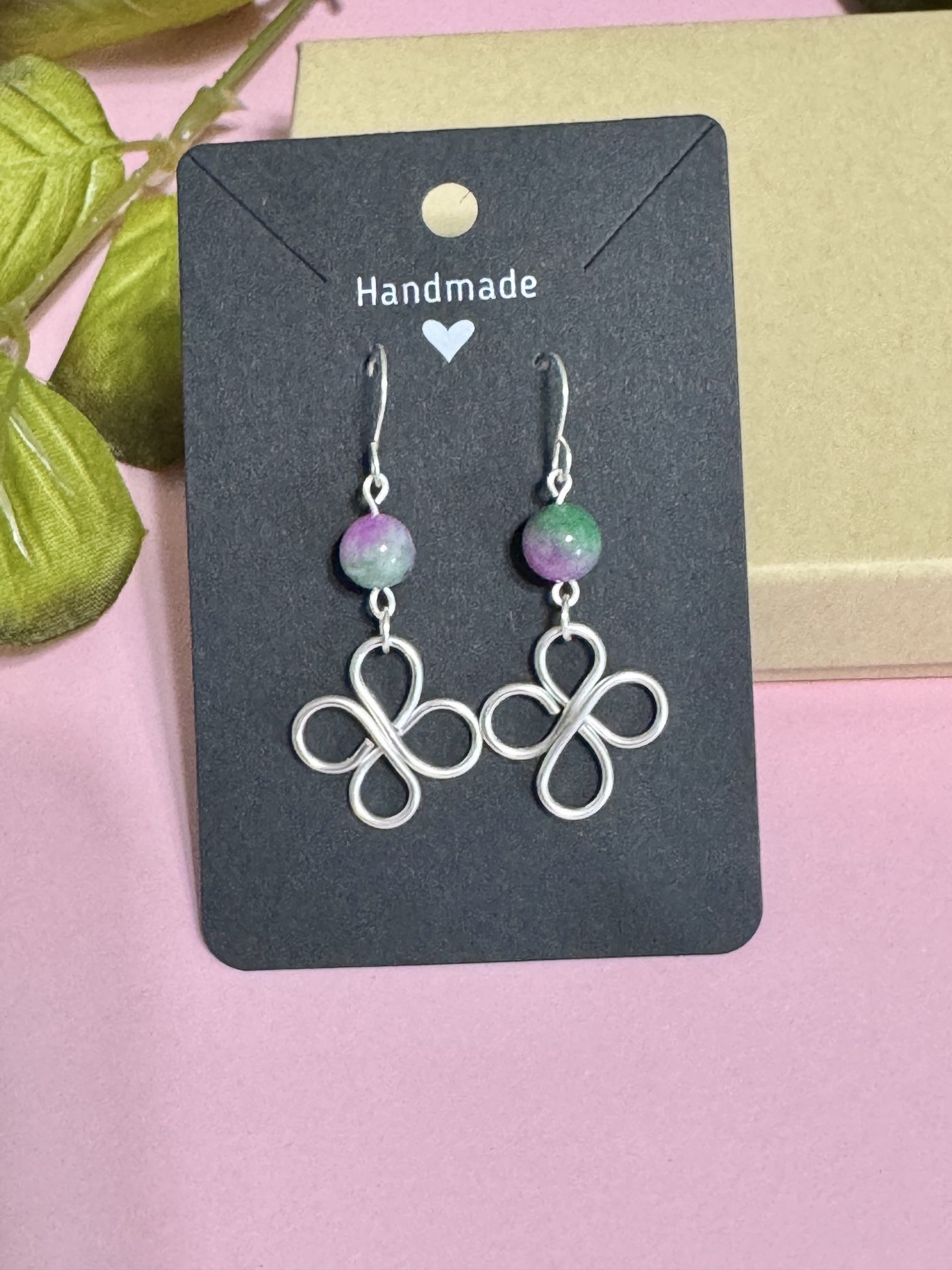 Silver Earrings With Malaysian Jade Gemstones 