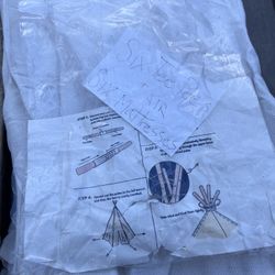 6 Pack Teepee Tent for Kids [Thickened] with Light String and Inflatable Airbed, Slumber Party Tents, Sleepover Tents Party for Girls Boys Indoor Outd