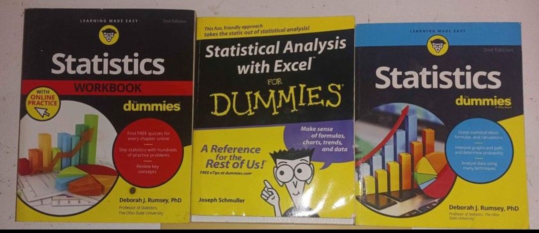 Statistics for Dummies used lot of 3 books