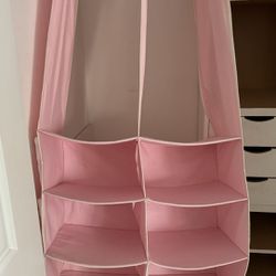 Super Adorable Pink and white closet Organizer