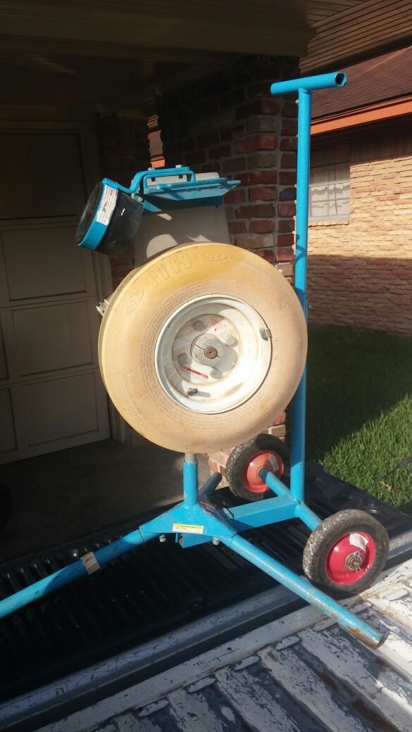 Pitching machine.