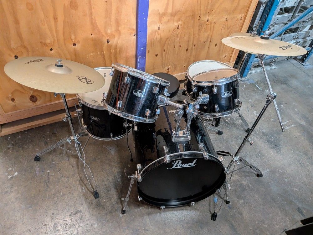 🎵 Pearl Drum Set w/ Zildjian Cymbals – Complete Starter Kit