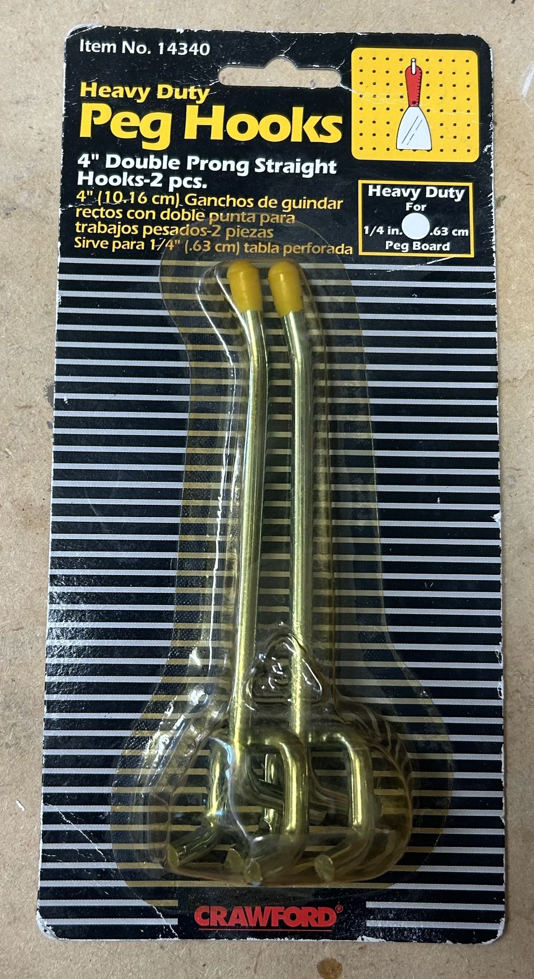 NEW! Peg Hooks- Crawford Heavy Duty