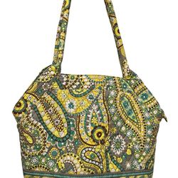 Vera Bradley Angle Tote Lemon Parfait Double Handles Handbag Tote