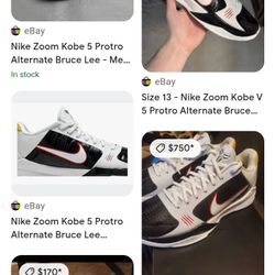 Kobe Bryant Bruce Lee Nike Shoes 11 And 1/2