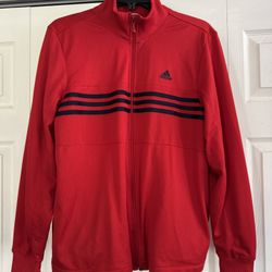 ADIDAS: Women’s MESH TRACK SUIT Jacket, RED, NAVY Stripes, Lrg, Excellent 