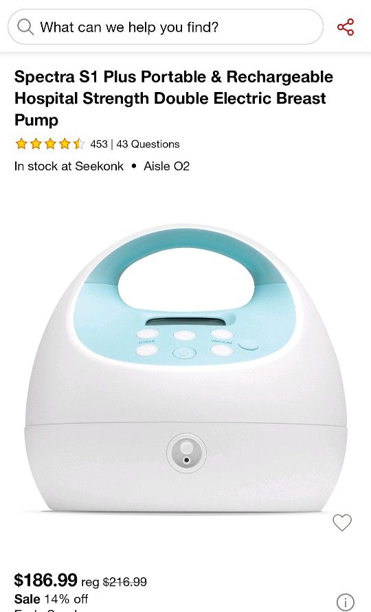Spectra S1 Breast Pump, Brand New, Never Used