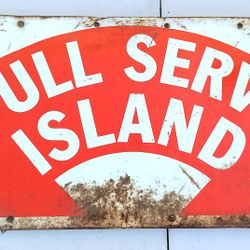 Large 1950's Metal Service Station Sign