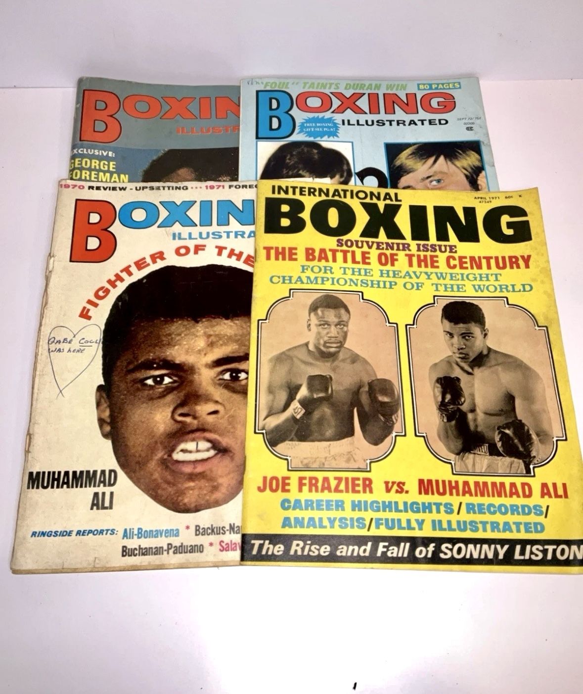 Lot Of 4 1970’s International Boxing-Joe Frazier vs Muhammad Ali And More