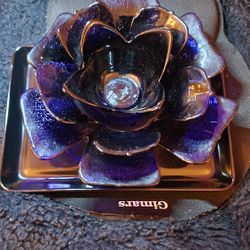 Antique Purple Glass Flower Bowl / Dish / Decorative and RARE 