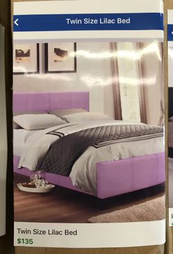 TWIN size, Lilac Bed ( Mattress not included)