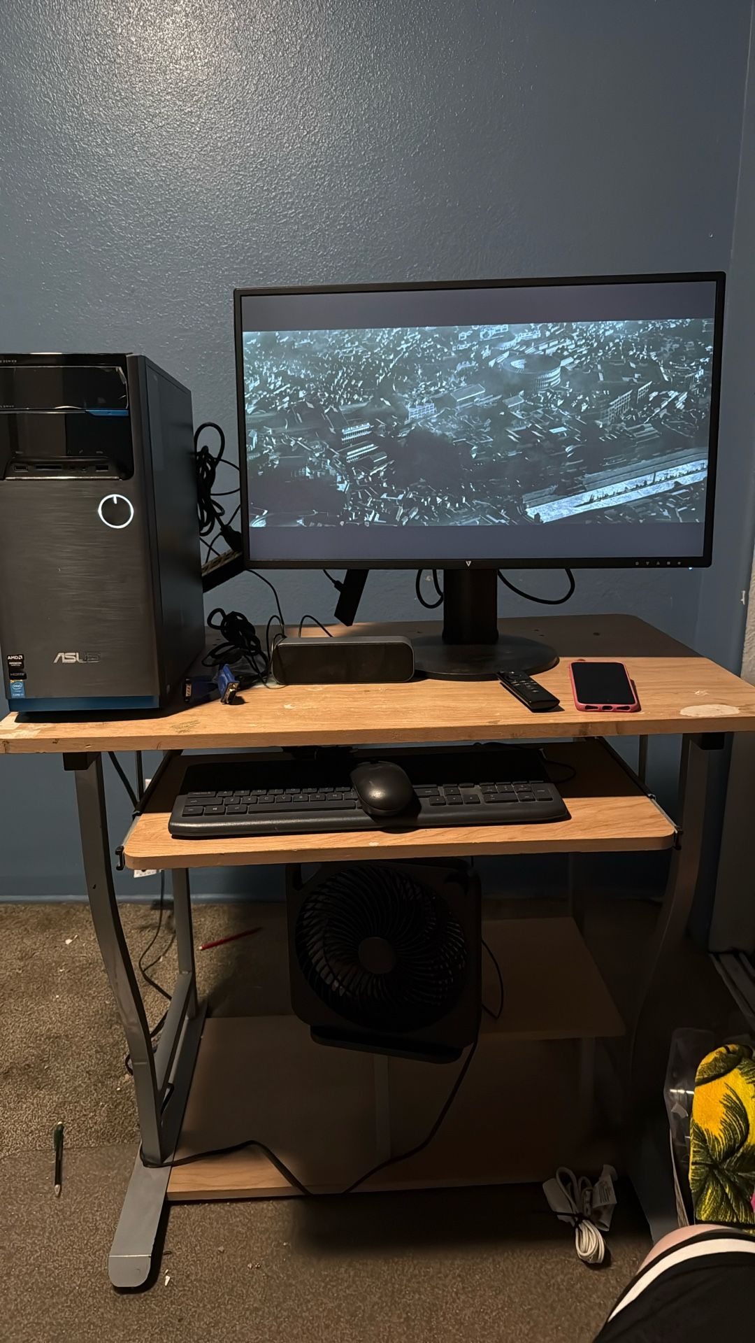 Asus Computer , 27 Inch V7 Adjustable Monitor And Desk 