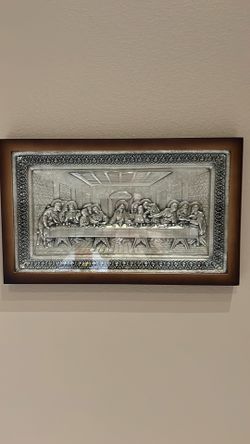 Silver last supper wall frame
