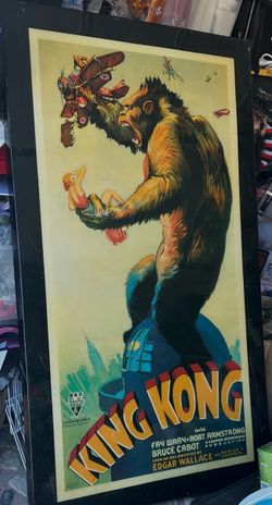 33x58 vintage King Kong poster on wood